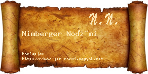 Nimberger Noémi névjegykártya